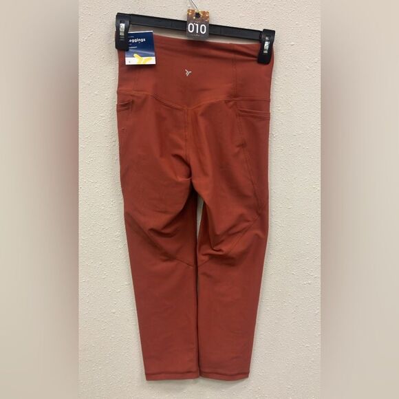 Old navy powersoft go dry light compression pockets Rust High-Waisted Leggings S - Picture 3 of 3